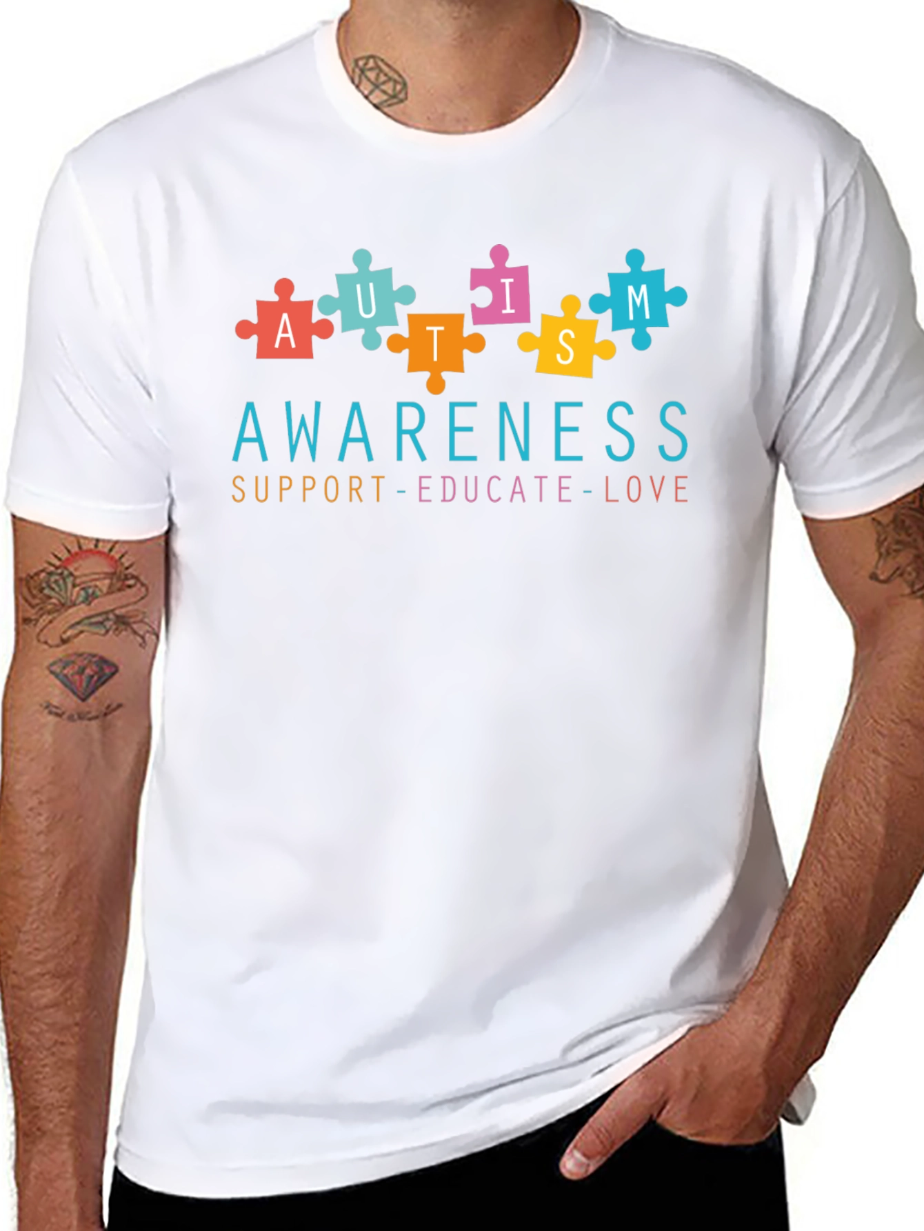 Autism Awareness Puzzle Piece Graphic T-Shirt