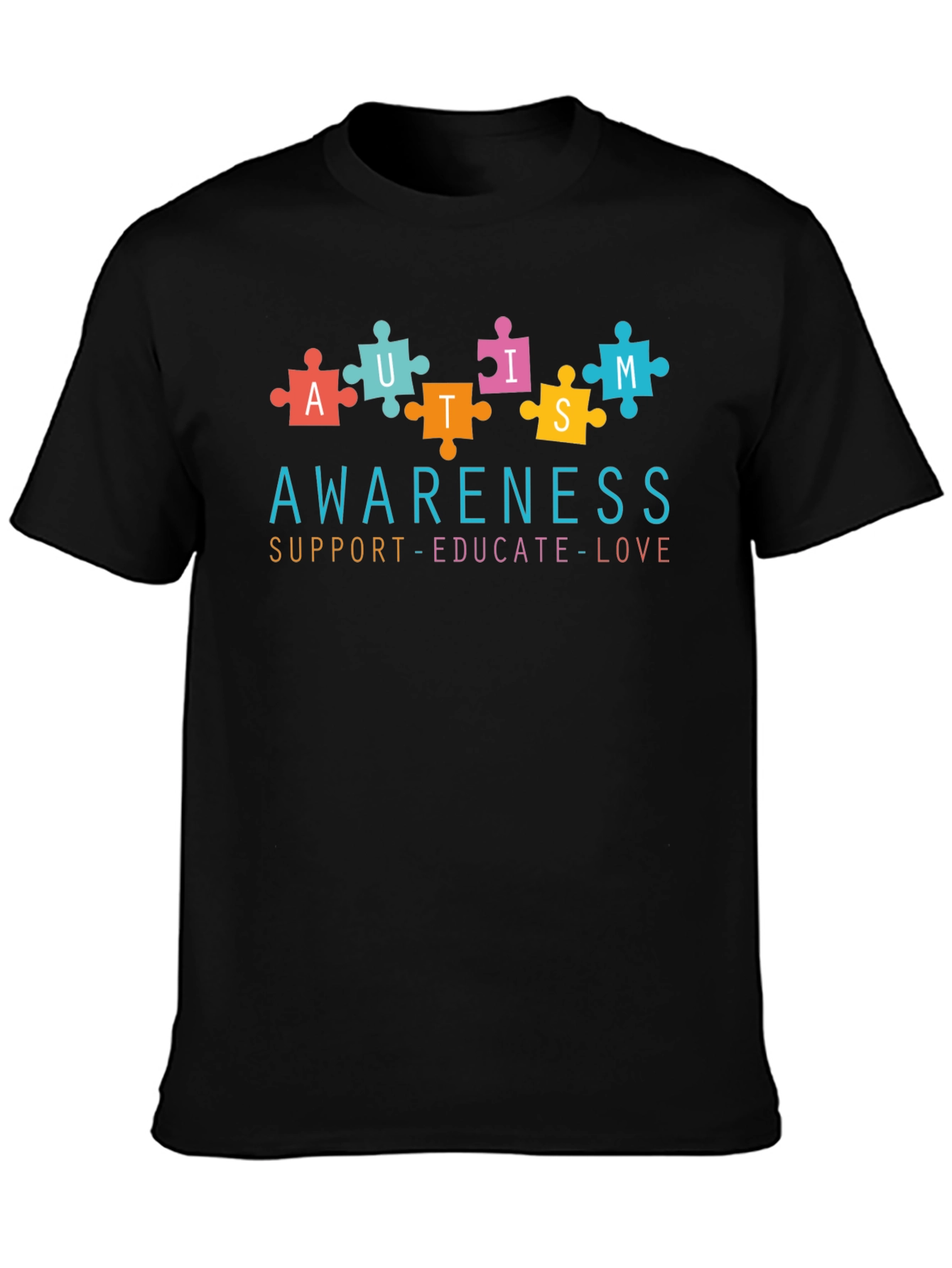 Autism Awareness Puzzle Piece Graphic T-Shirt