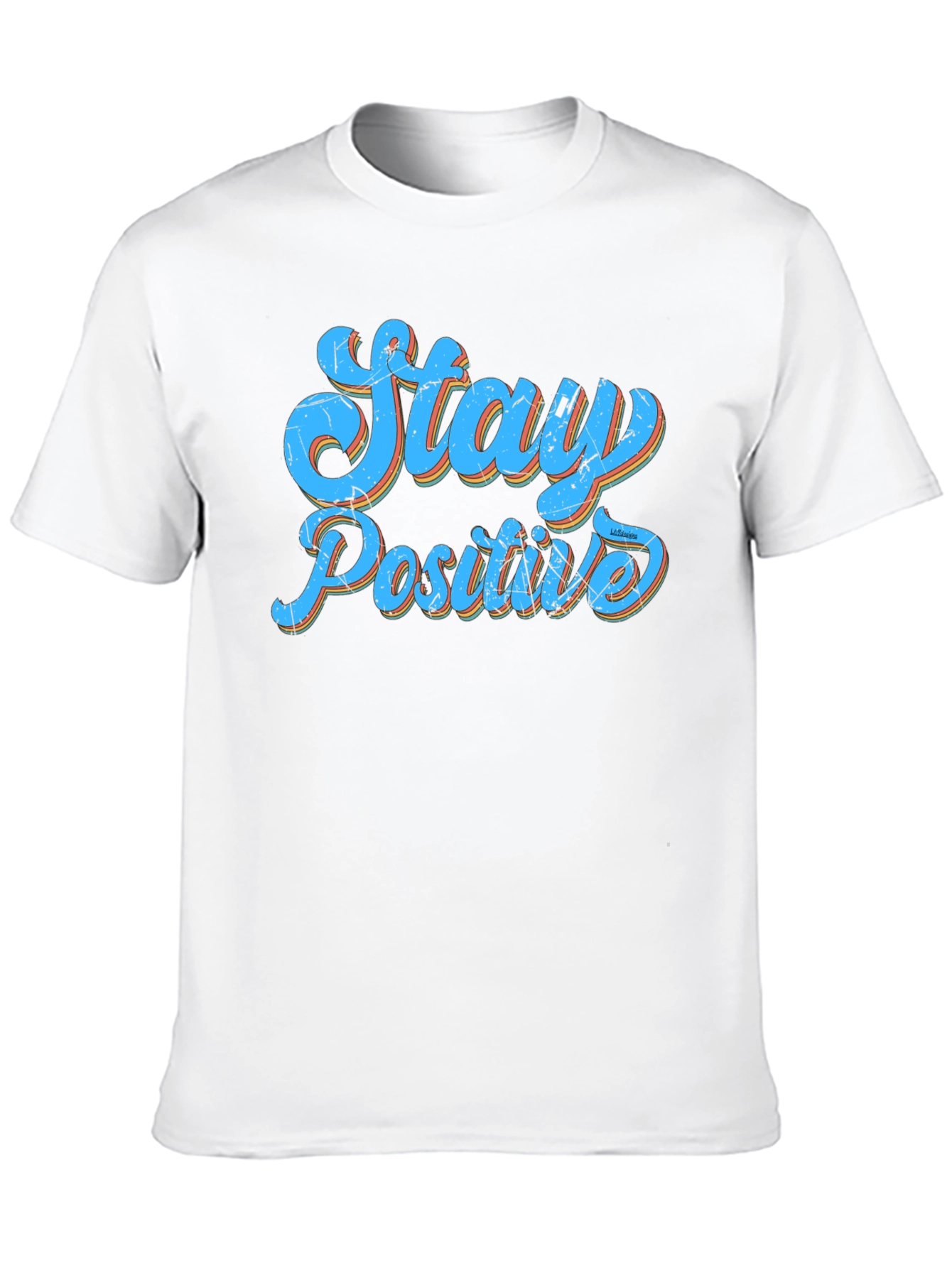 Stay Positive Graphic Print Black T-Shirt
