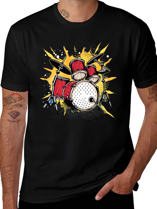 Drum Set Graphic T-Shirt - Music Lover Tee