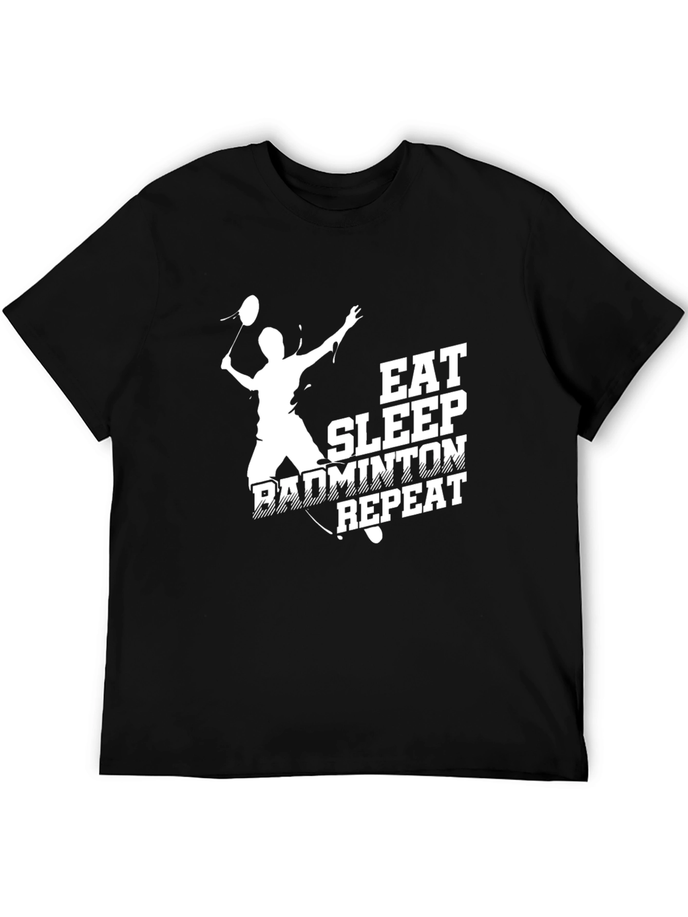 Eat Sleep Badminton Repeat Black T-Shirt
