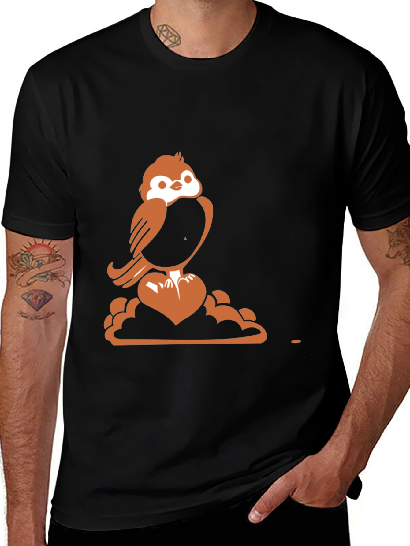 Sparrow Heart Graphic Tee - Stylish Comfort