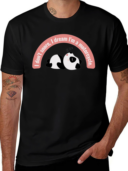 Dreaming Motorcycle Panda T-Shirt
