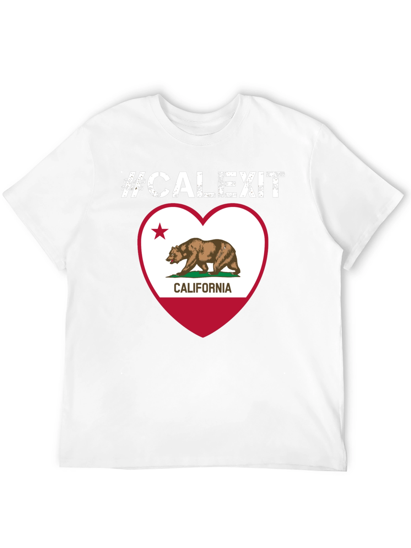 Calexit California Flag Heart T-Shirt