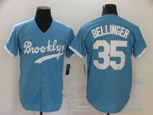 Men's Los Angeles Dodgers Cody Bellinger #35 Light Blue Replica Baseball Jerseys