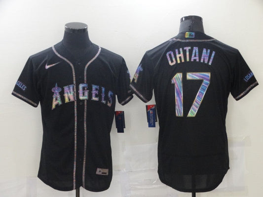 Men's Los Angeles Angels Shohei Ohtani #17 Black Sewn Baseball Jerseys