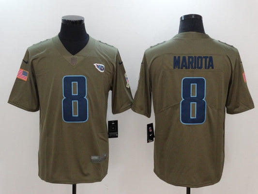Men's Tennessee Titans Marcus Mariota #8 Brown Player Game Jerseys