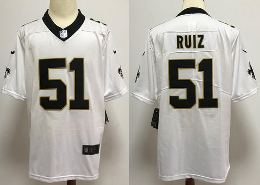 Men's New Orleans Saints Cesar Ruiz #51 White Game Jerseys