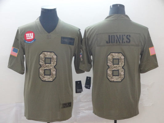 Men's New York Giants Daniel Jones #8 Brown Player Game Jerseys