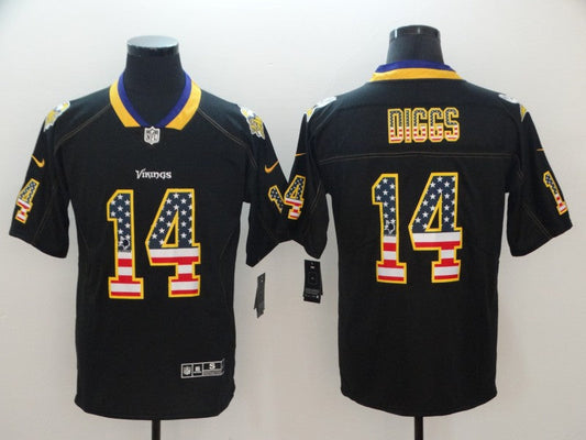 Men's Minnesota Vikings Stefon Diggs #14 Black Game Player Jerseys