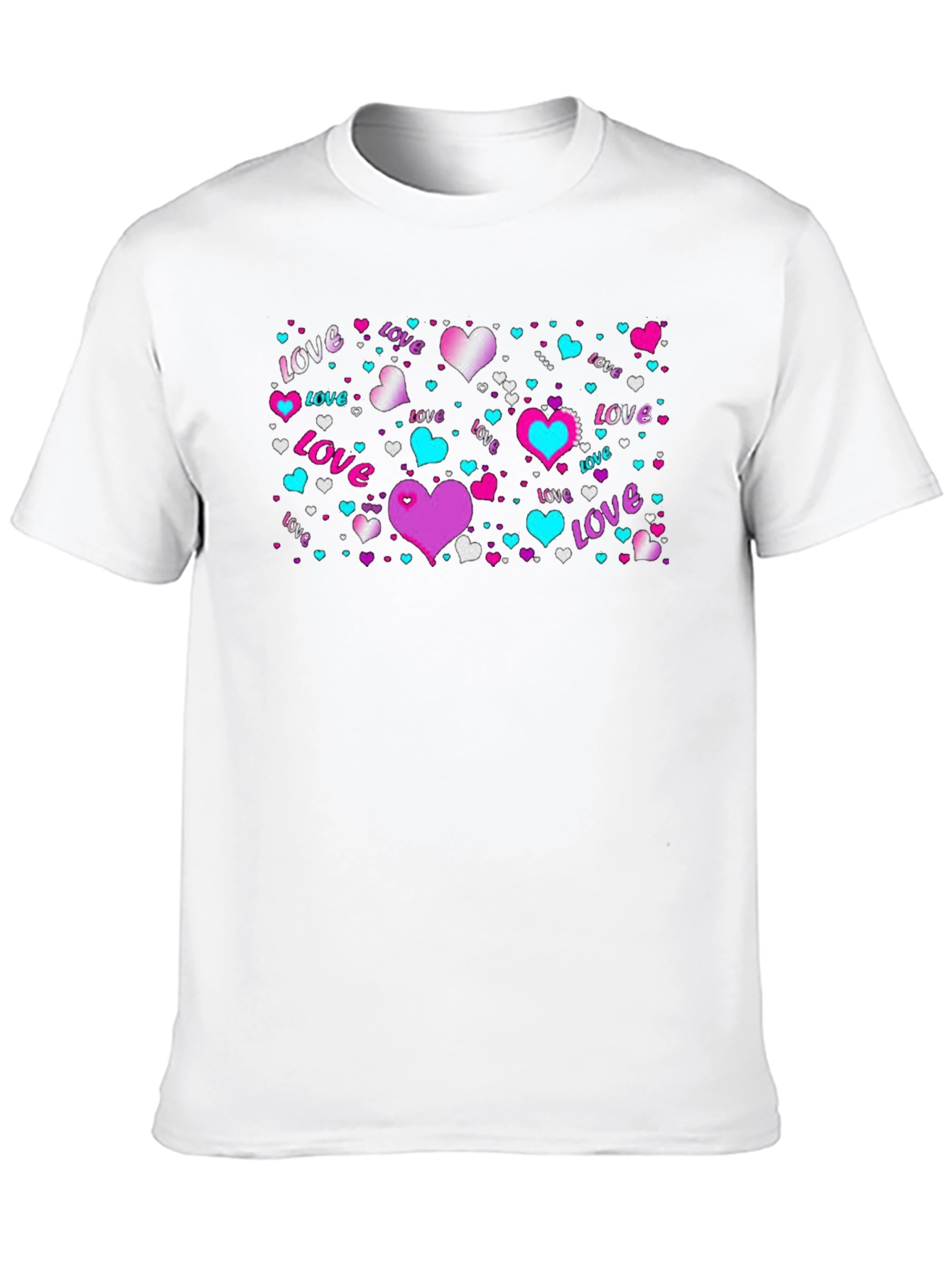 Love Hearts Graphic Black T-Shirt