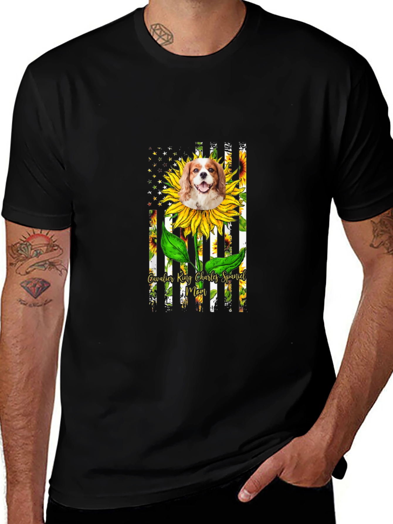 Cavalier King Charles Spaniel Sunflower T-Shirt