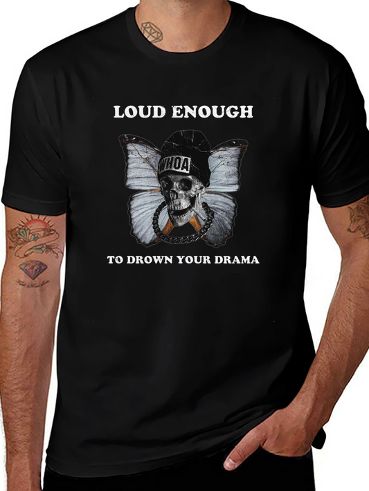 Loud Enough Skull Butterfly Graphic T-Shirt