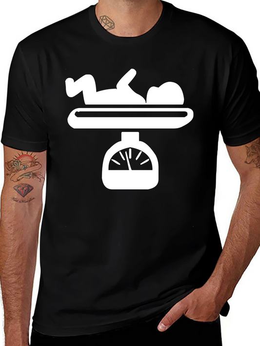 Baby on Scale Funny Novelty Graphic Tee