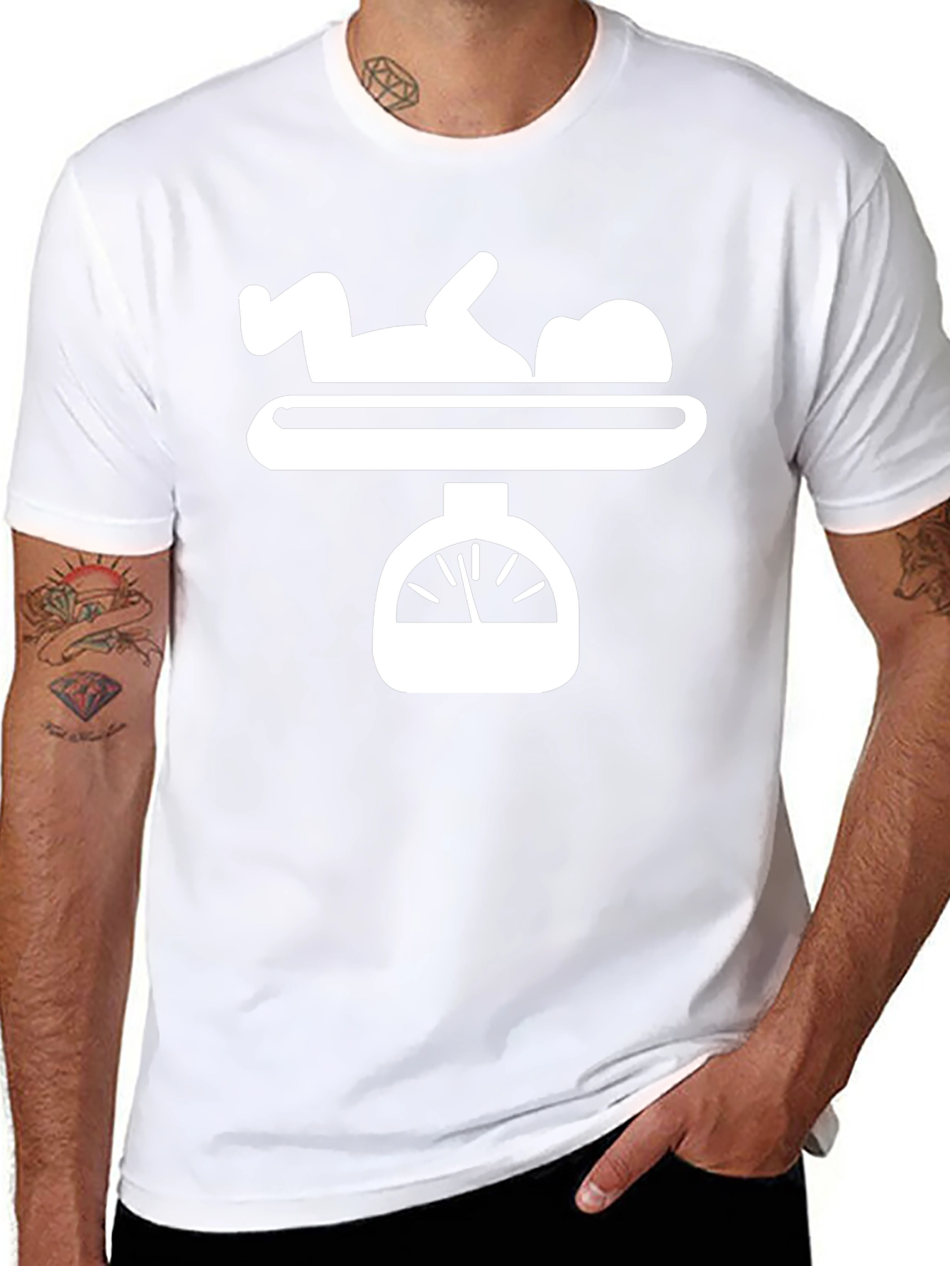 Baby on Scale Funny Novelty Graphic Tee
