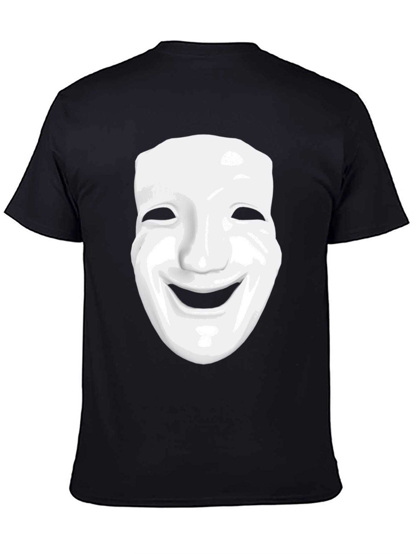 Smiling Mask Graphic Tee - Modern Casual Style