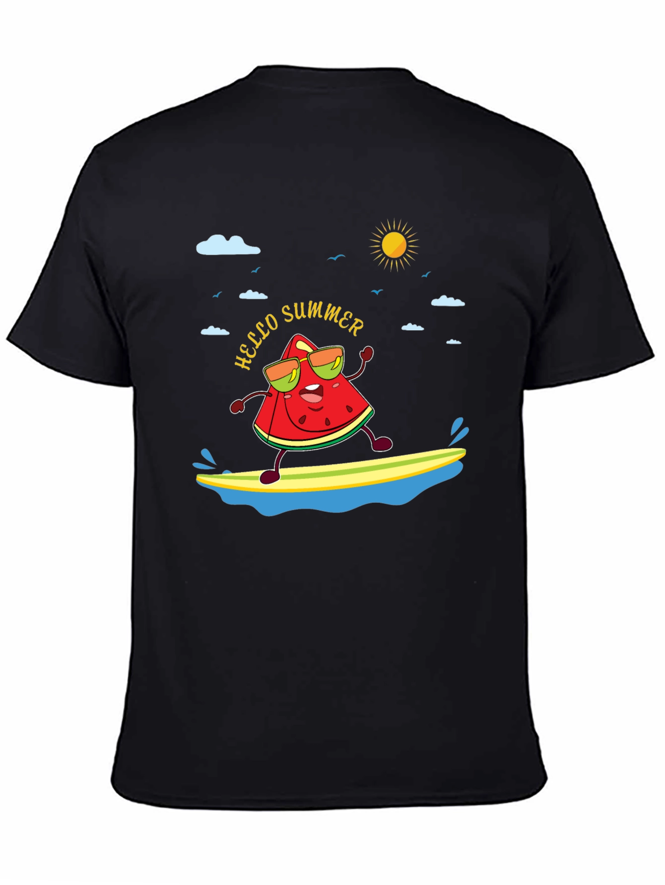 Hello Summer Watermelon Surfing T-Shirt
