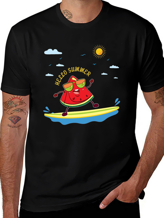Hello Summer Watermelon Surfing T-Shirt