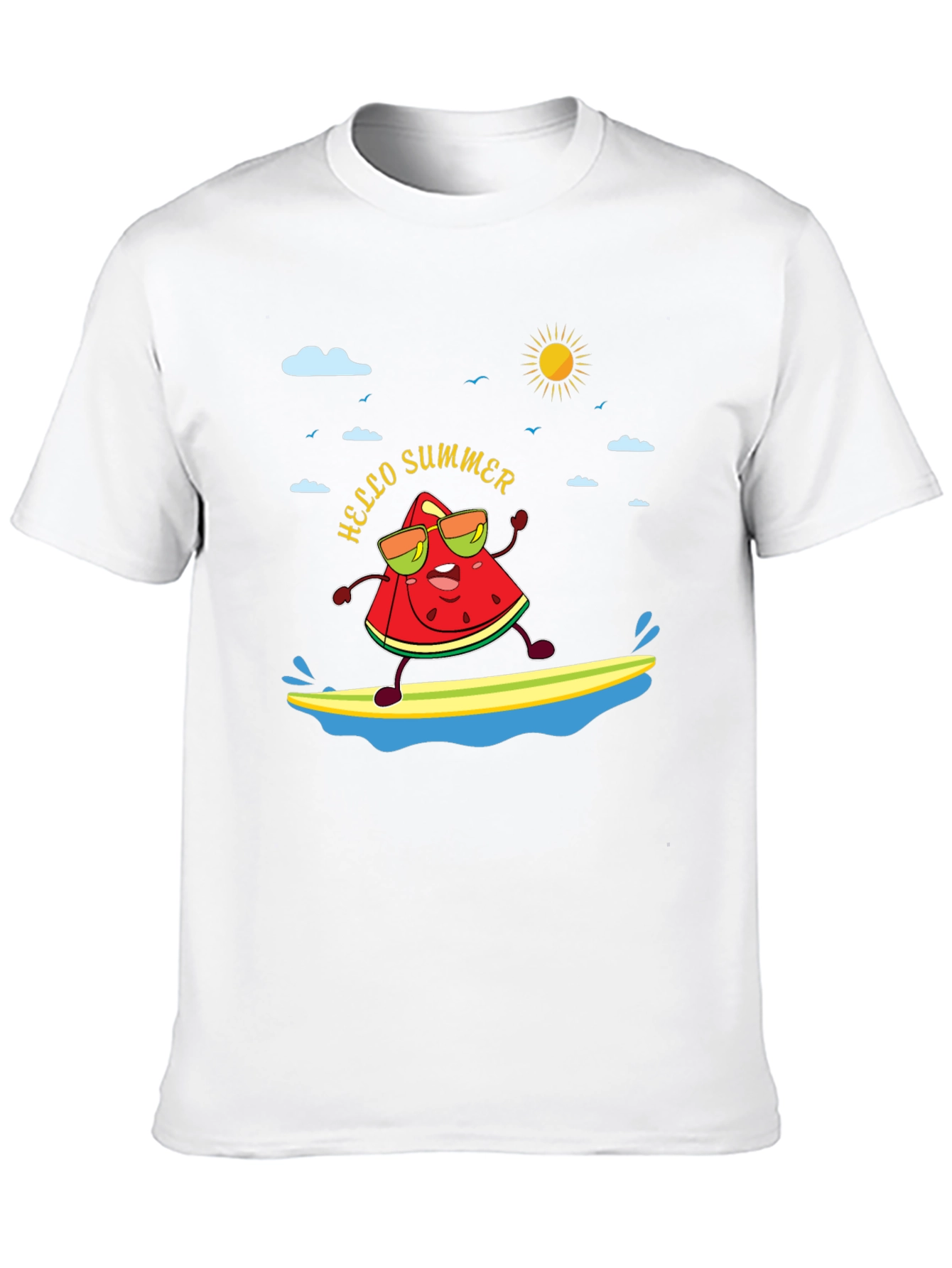 Hello Summer Watermelon Surfing T-Shirt