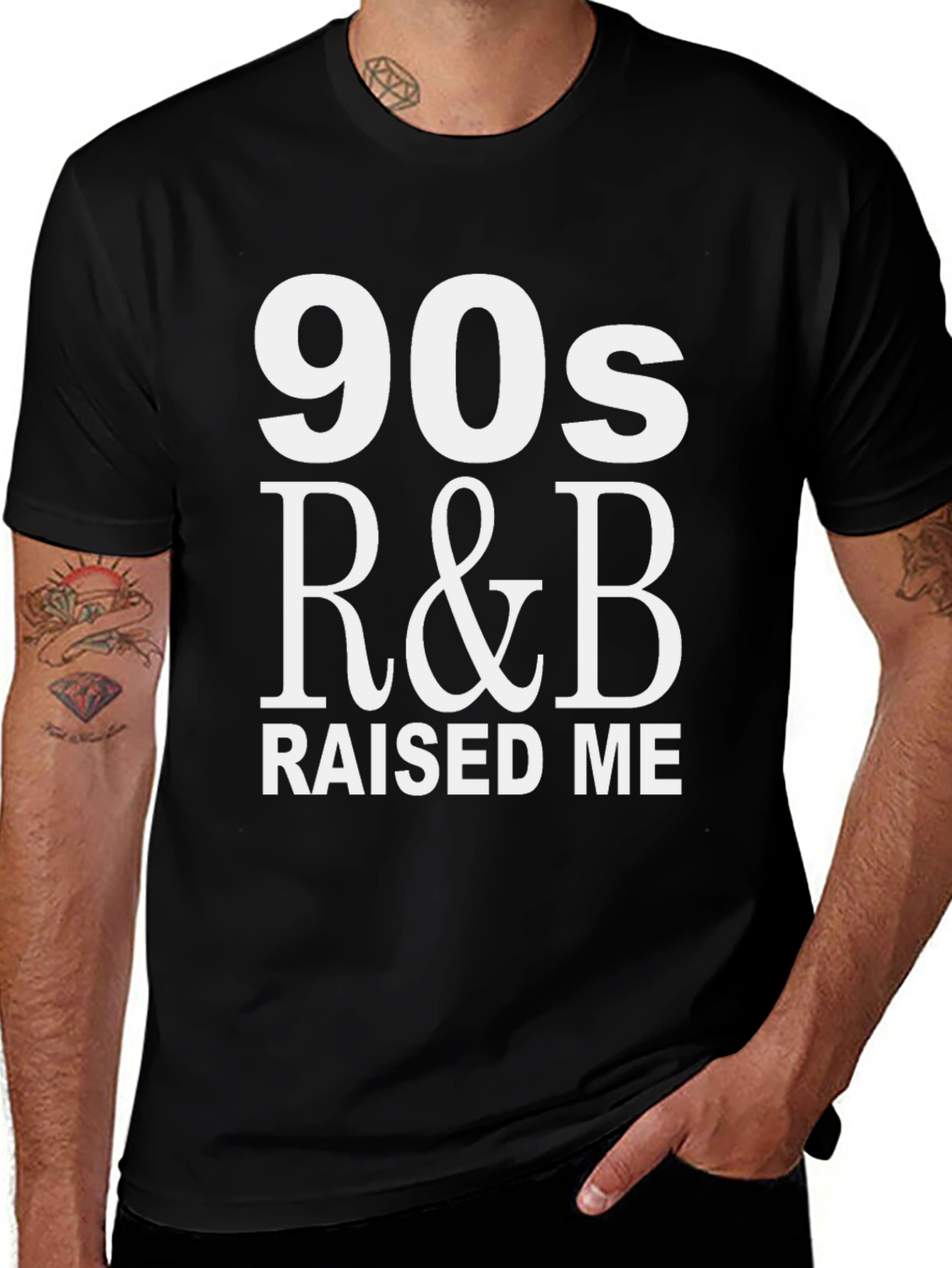 90s R&B Raised Me T-Shirt - Music Lover Tee