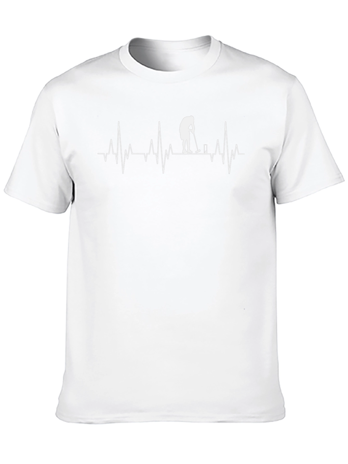 Golfer Heartbeat T-Shirt - Black Cotton Tee