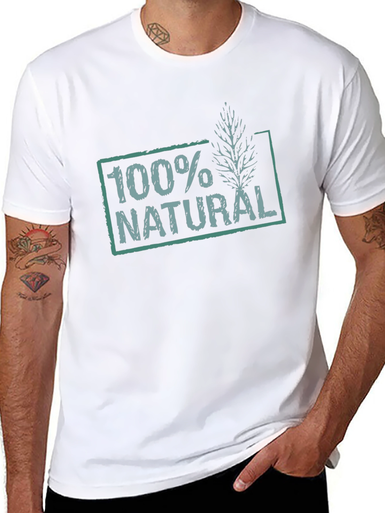 100% Natural Graphic Print T-Shirt