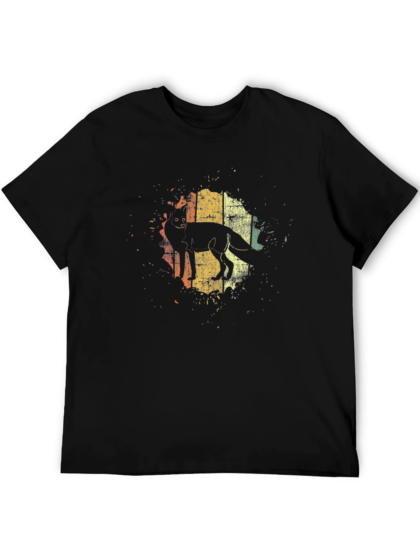 Fox Silhouette Graphic Tee - Retro Design