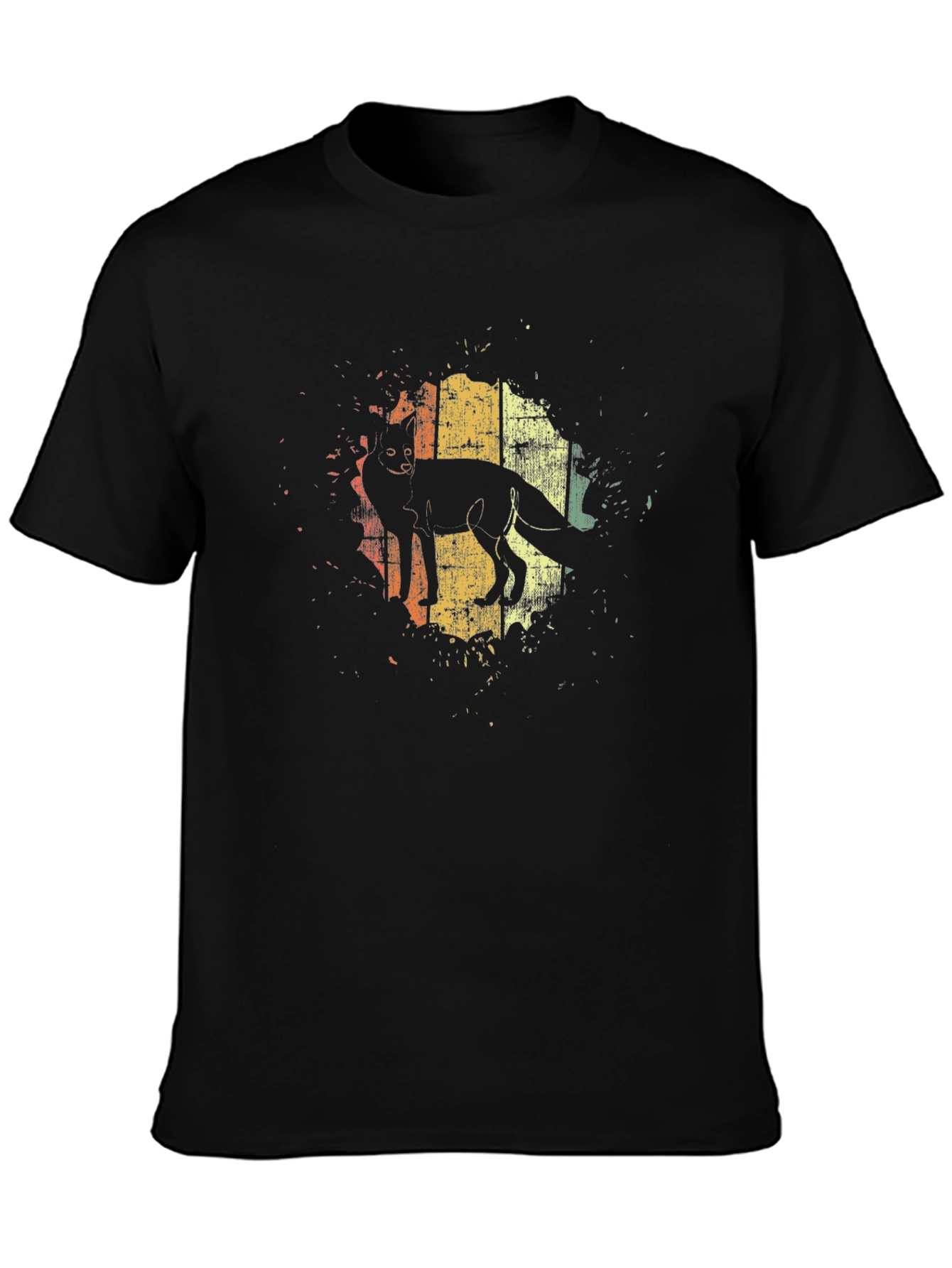 Fox Silhouette Graphic Tee - Retro Design