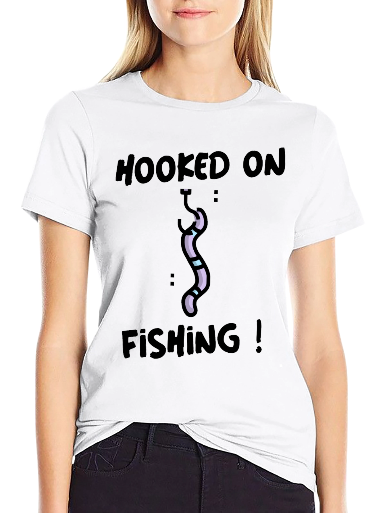 Hooked On Fishing T-Shirt - Black