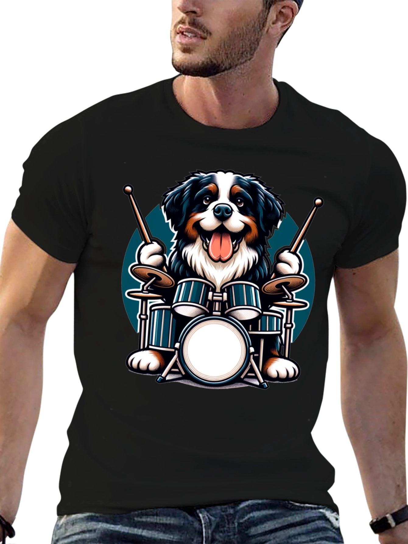 Drummer Dog T-Shirt: Band Tee for Music Lovers