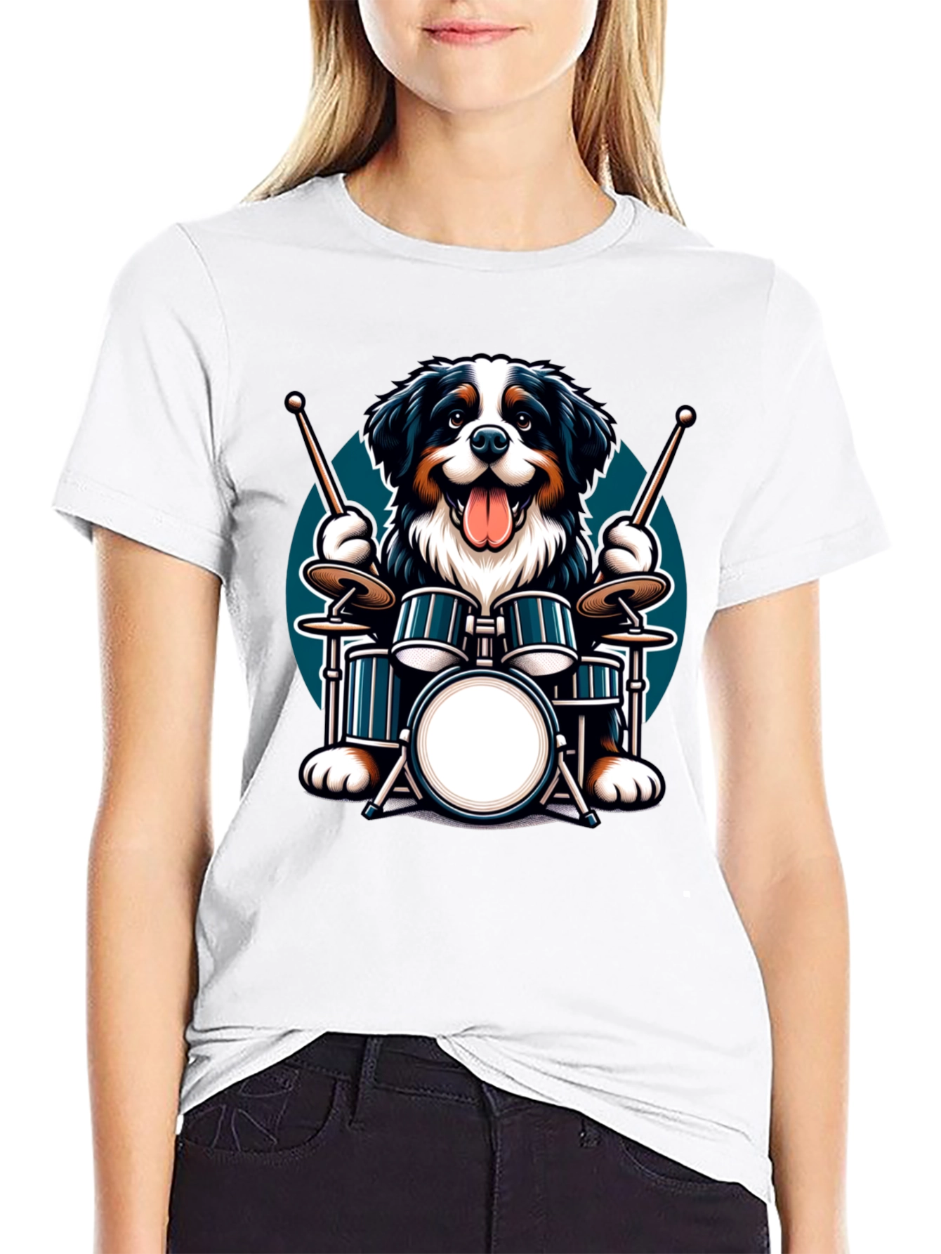 Drummer Dog T-Shirt: Band Tee for Music Lovers
