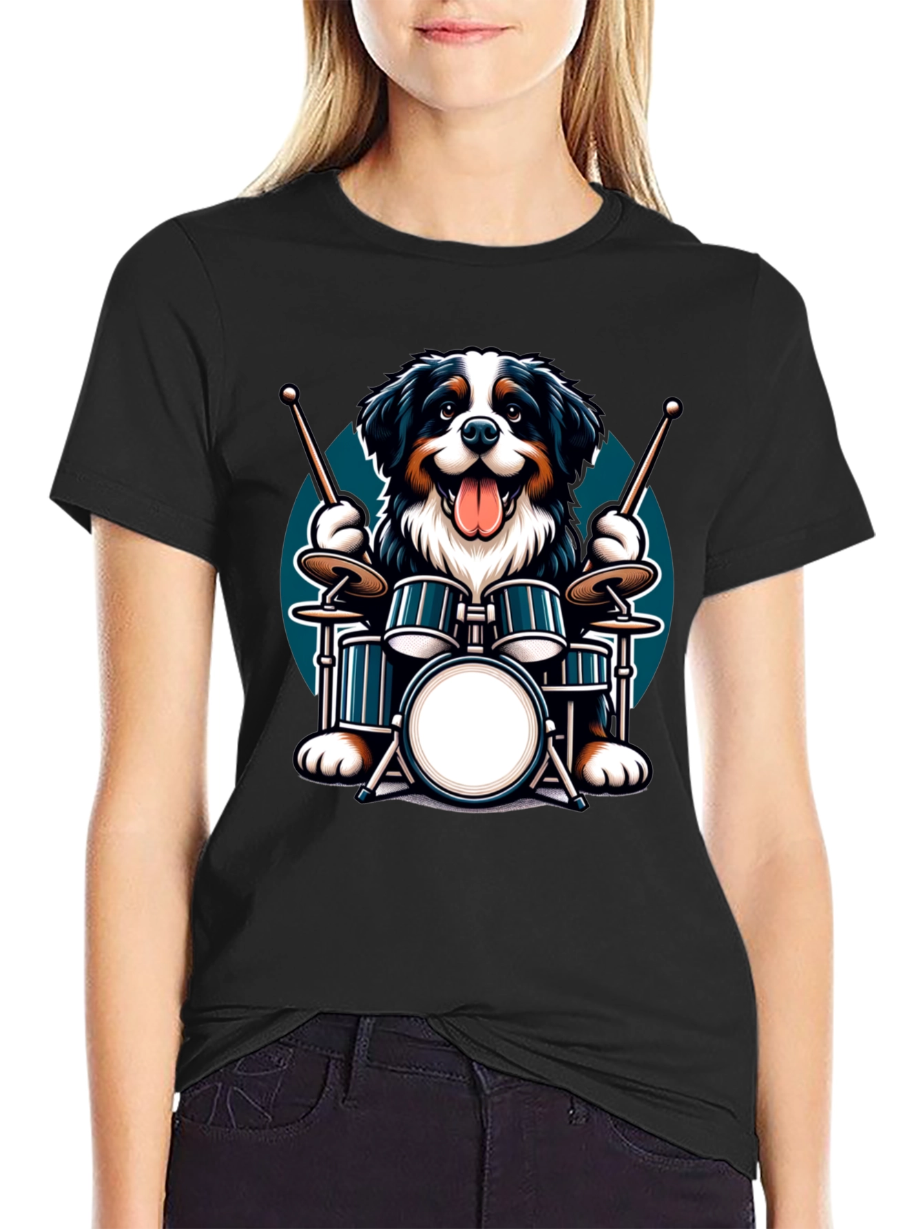 Drummer Dog T-Shirt: Band Tee for Music Lovers