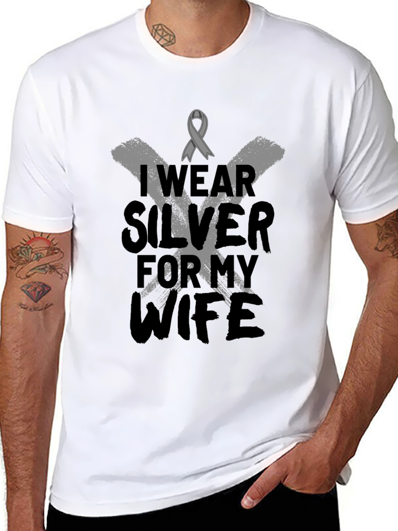 I Wear Silver For My Wife T-Shirt