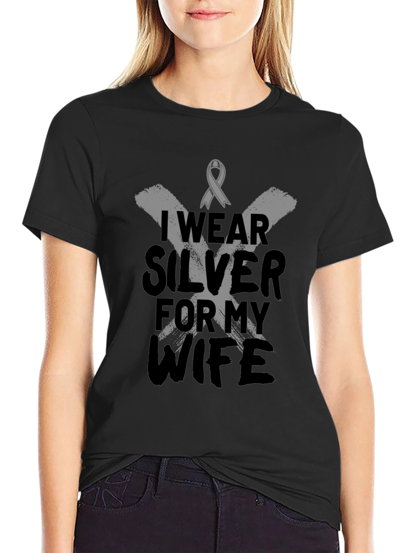 I Wear Silver For My Wife T-Shirt