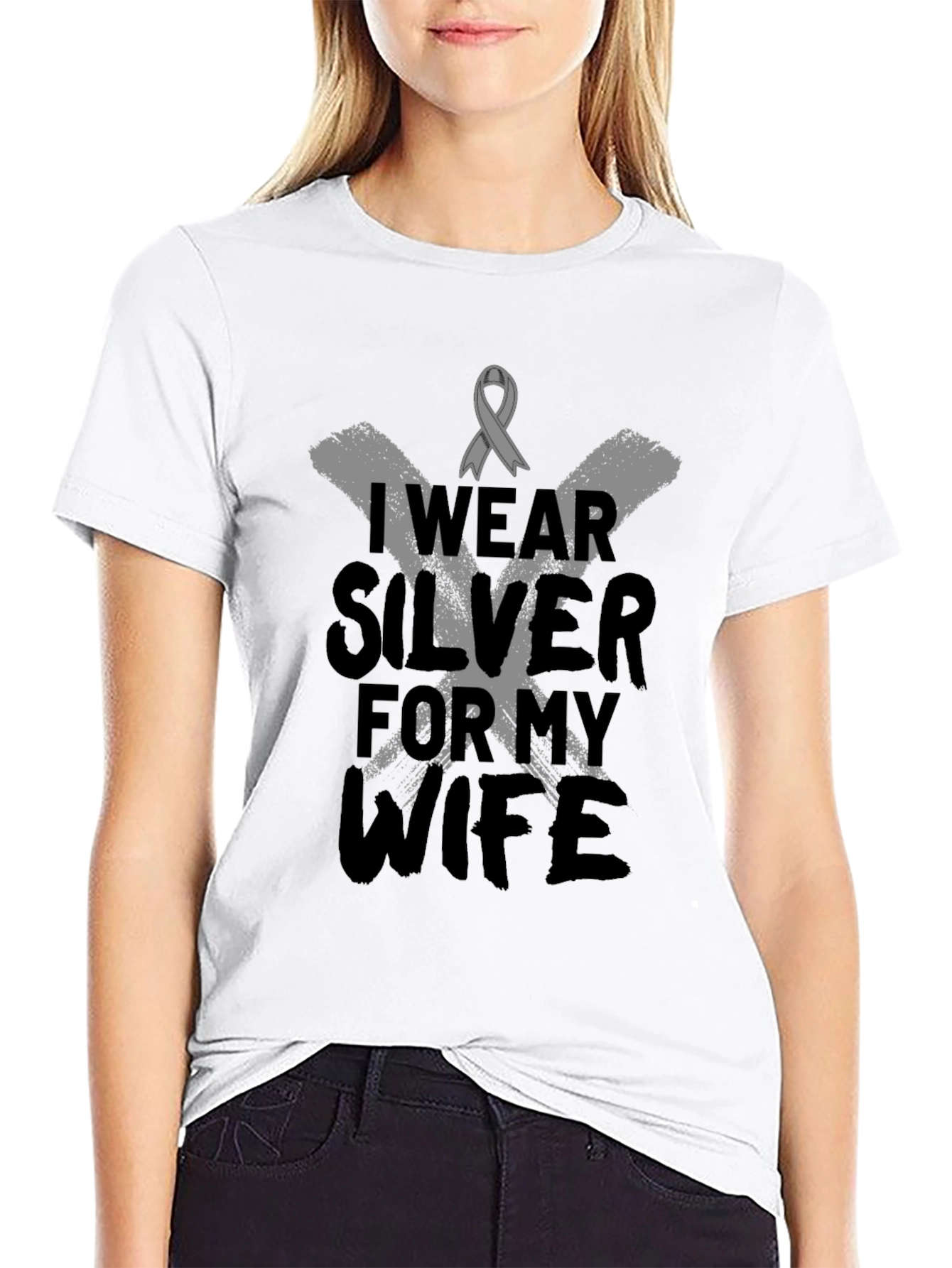 I Wear Silver For My Wife T-Shirt