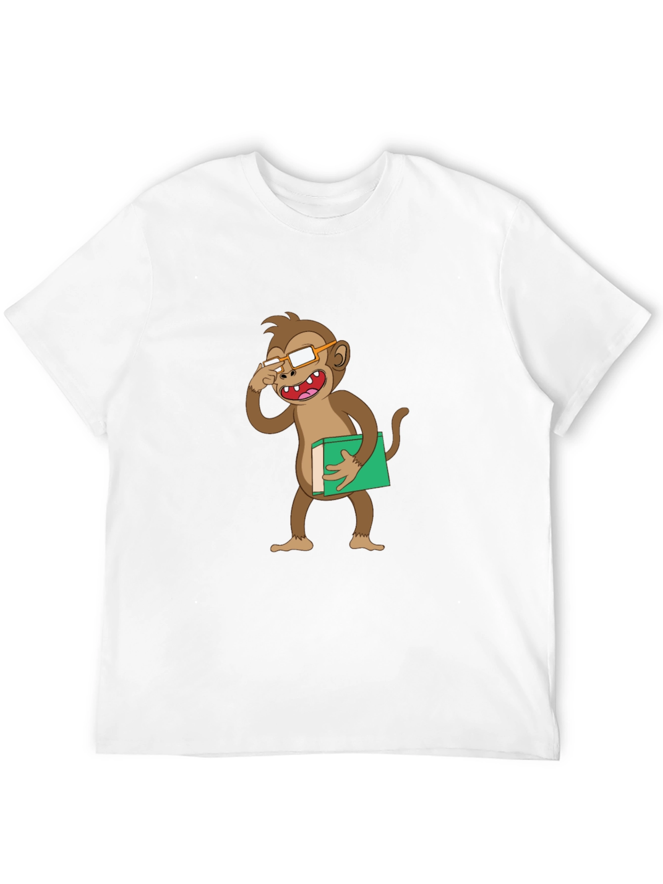 Funny Monkey Reading Book Graphic Tee