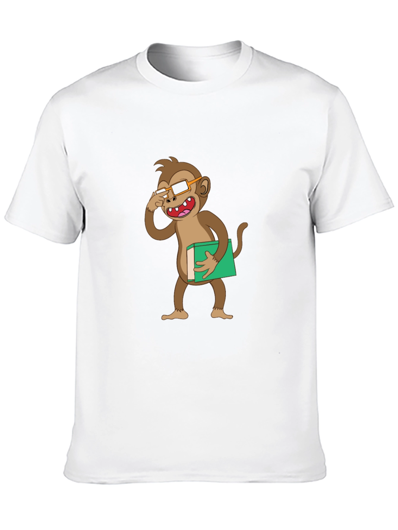 Funny Monkey Reading Book Graphic Tee