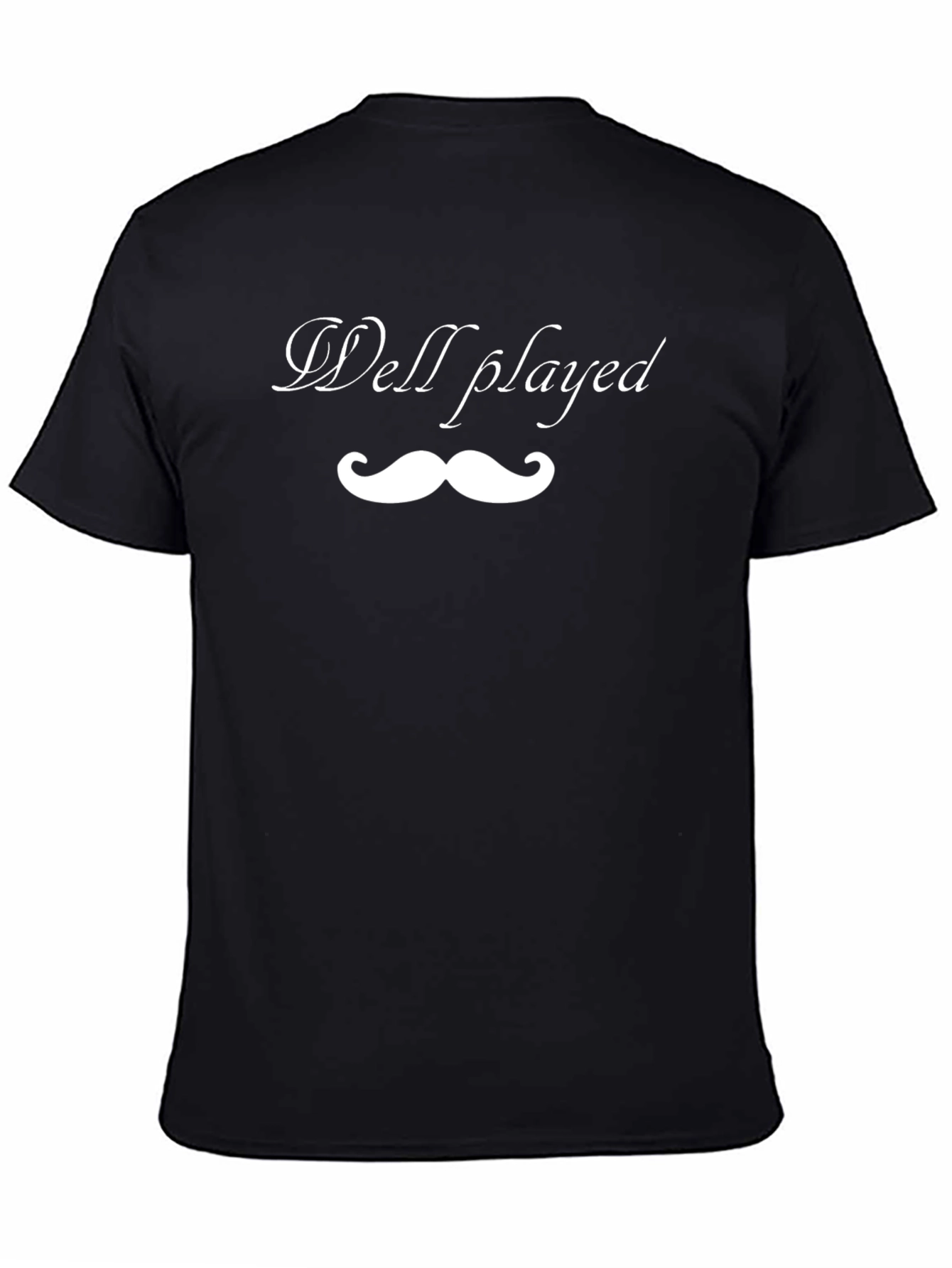 Well Played Mustache Graphic Black T-Shirt