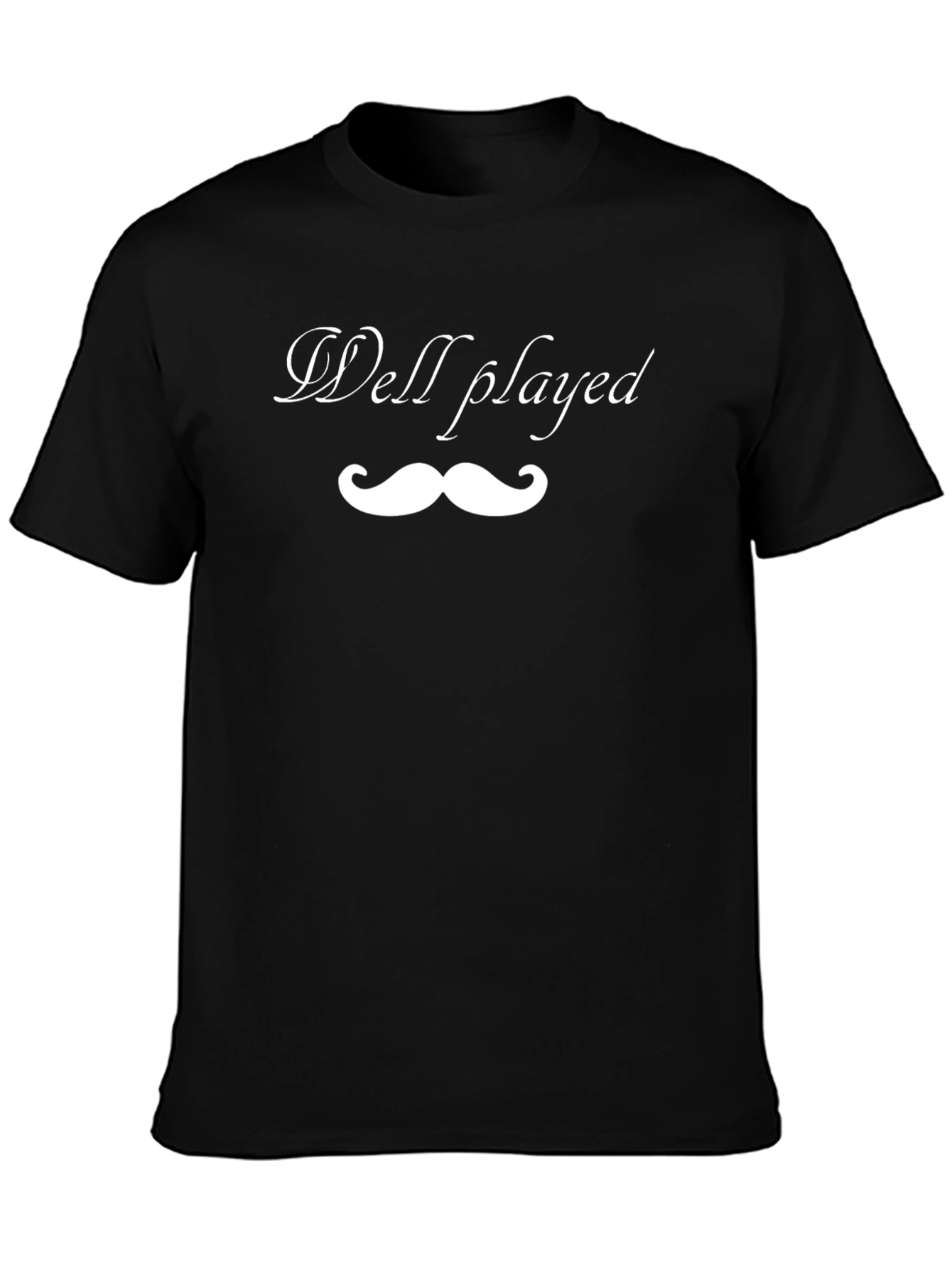 Well Played Mustache Graphic Black T-Shirt