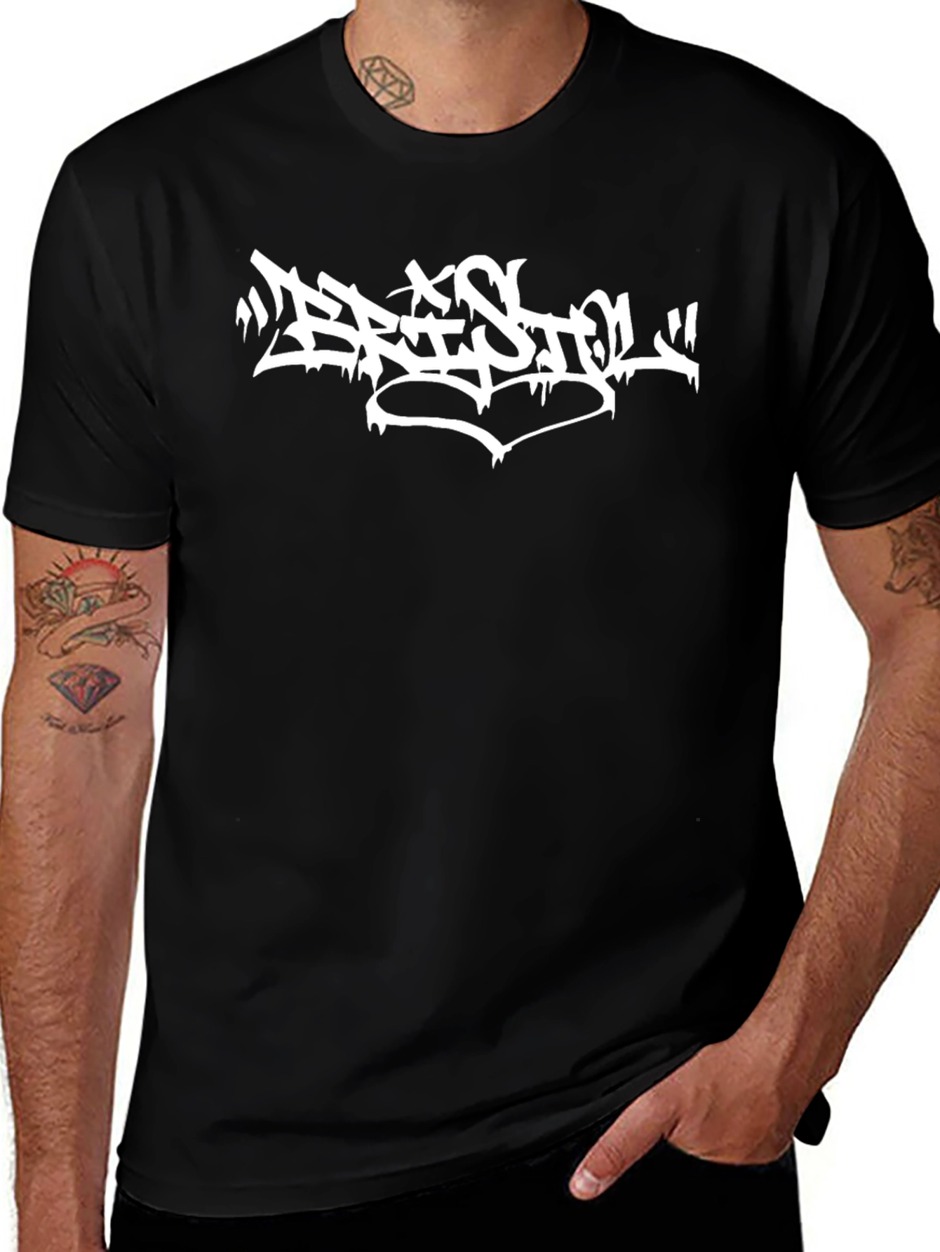 Bristol Graffiti Style Black T-Shirt