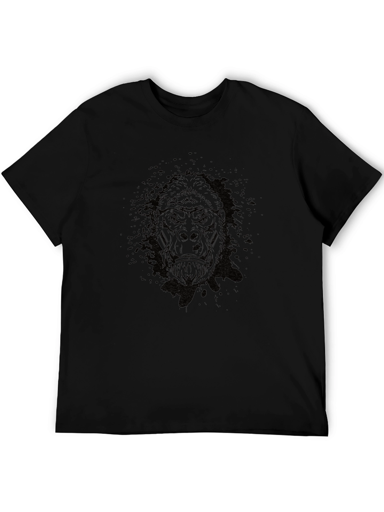 Mens Black Gorilla Graphic T-Shirt