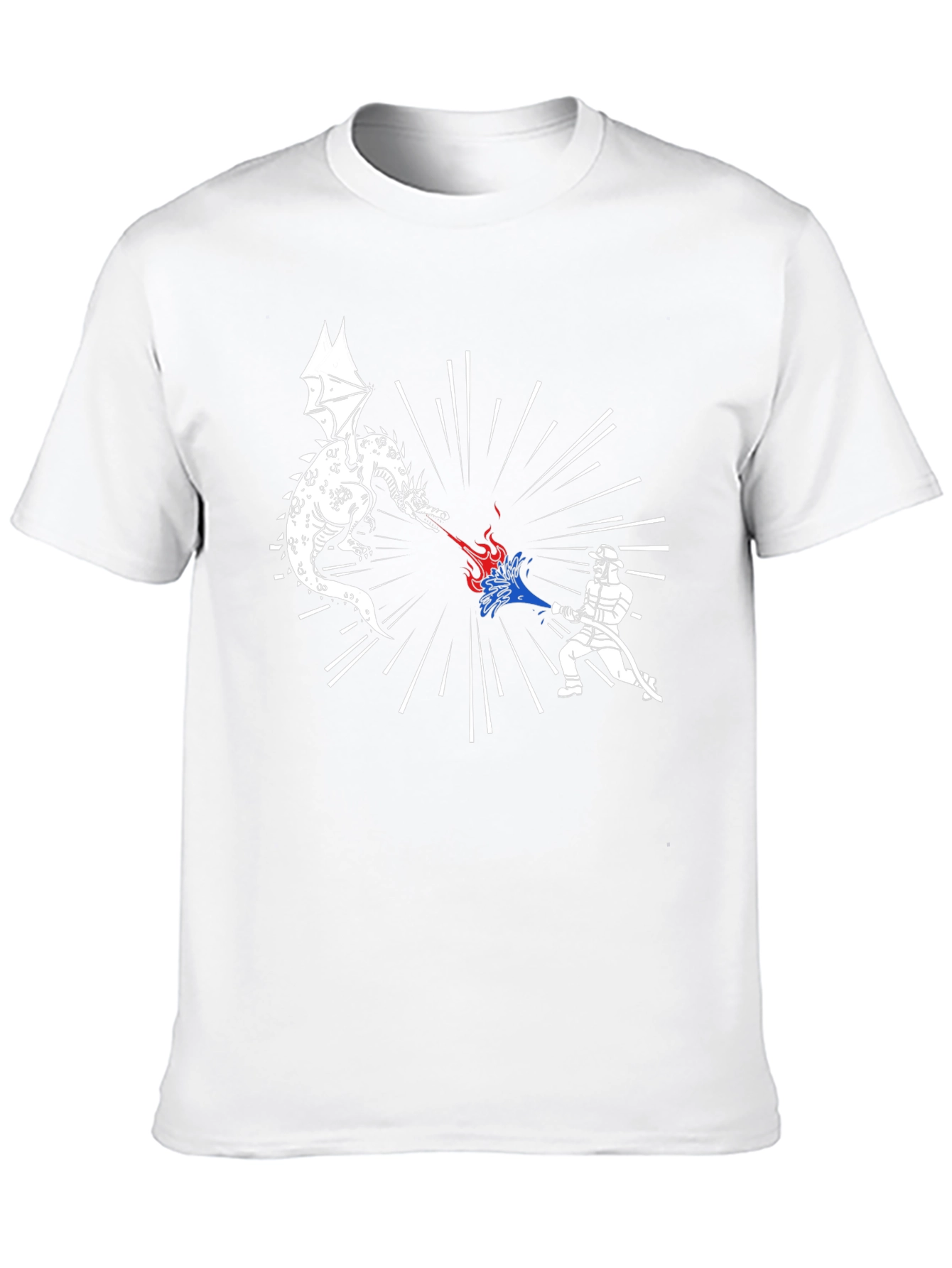 Dragon vs Firefighter Graphic Tee - Black