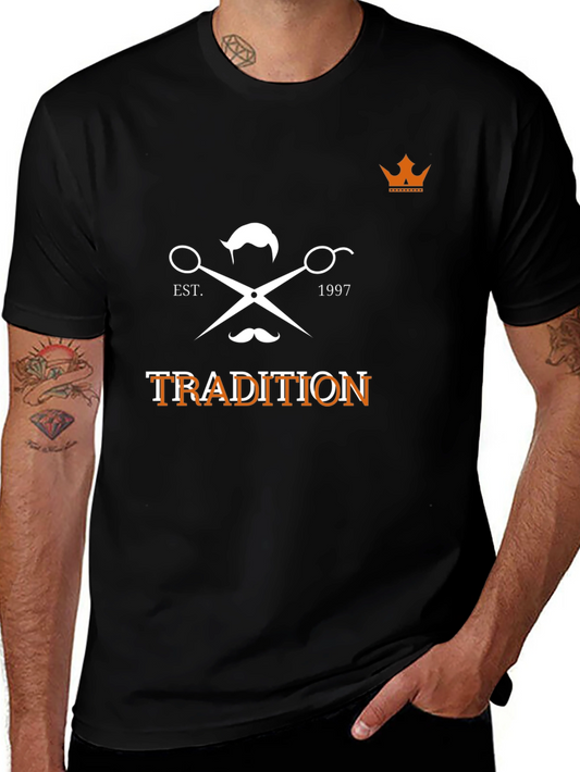 Tradition Barber T-Shirt - Black Graphic Tee