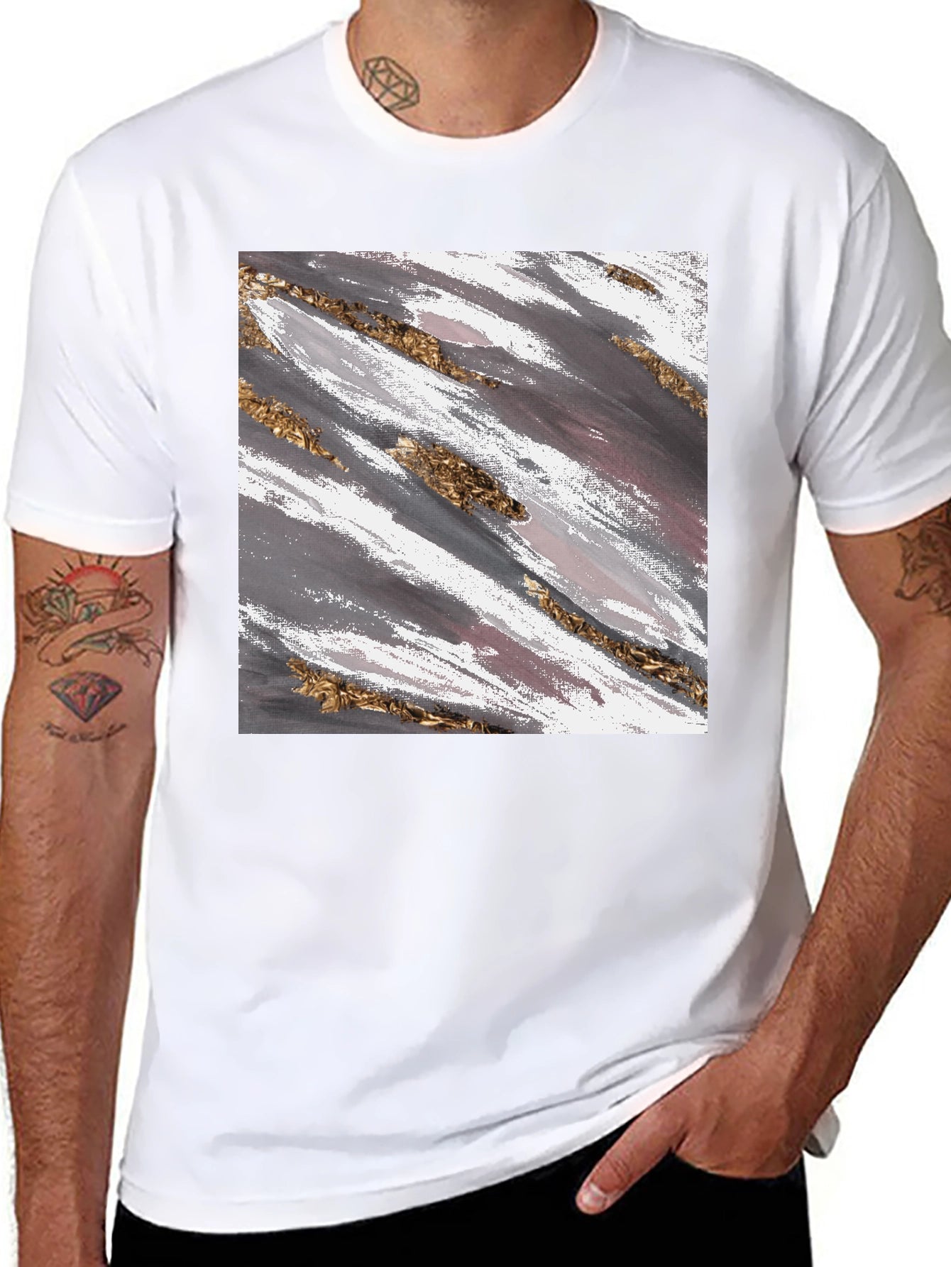 Abstract Brushstroke Graphic Tee - Stylish Casual Wear