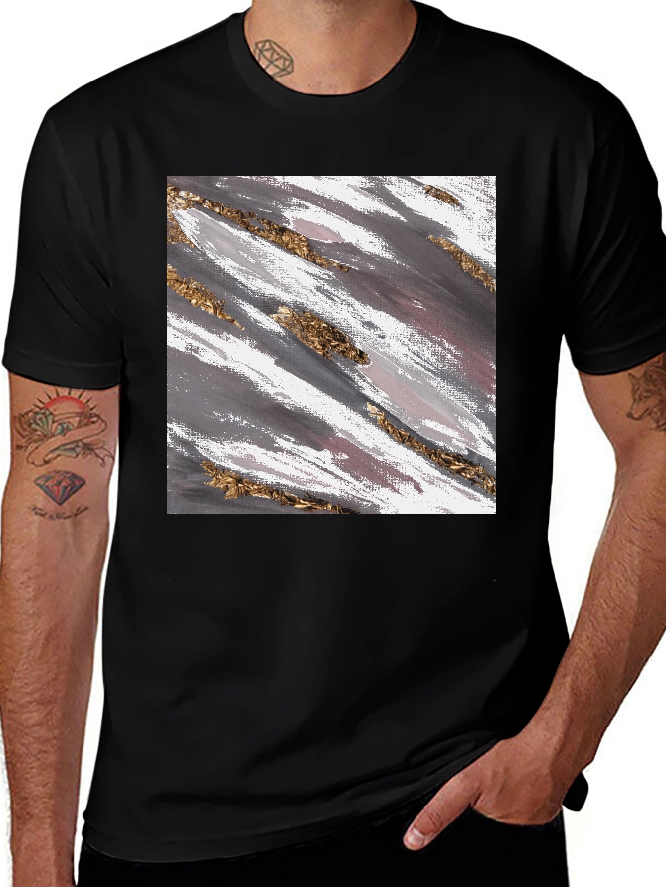 Abstract Brushstroke Graphic Tee - Stylish Casual Wear