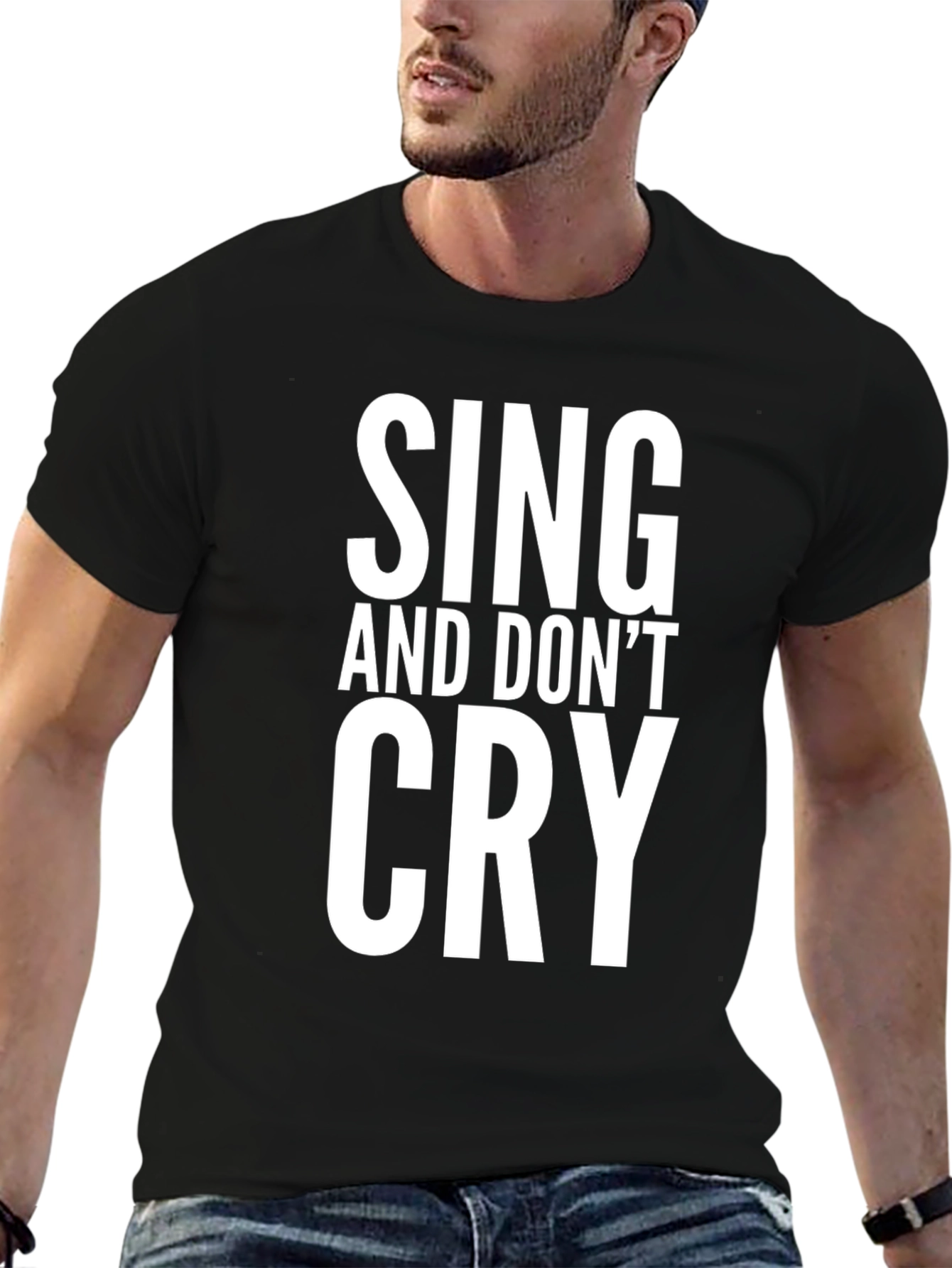 Sing and Dont Cry Black Graphic Tee