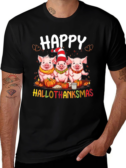 Happy Hallothanksmas Pig T-Shirt