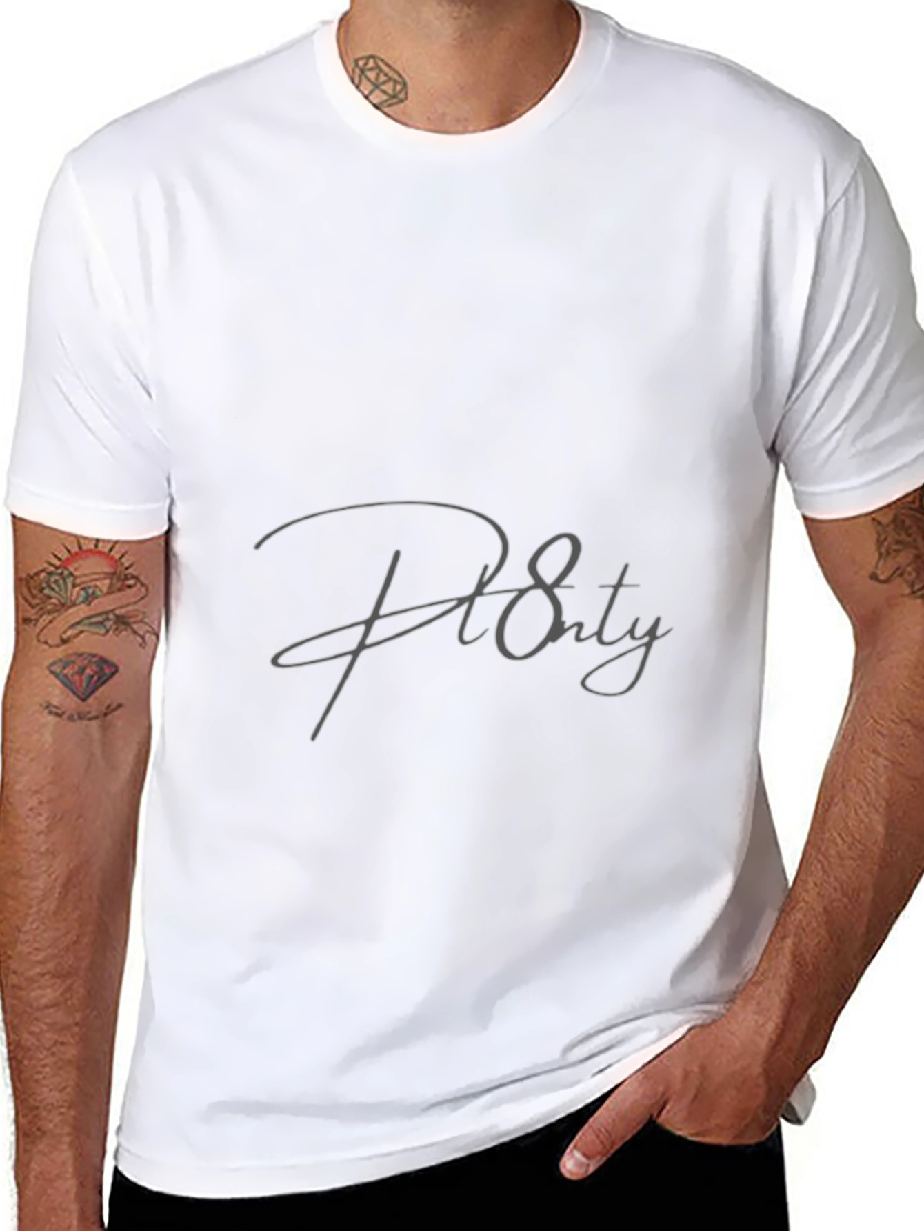 Mens Black T-Shirt with P8rty Graphic