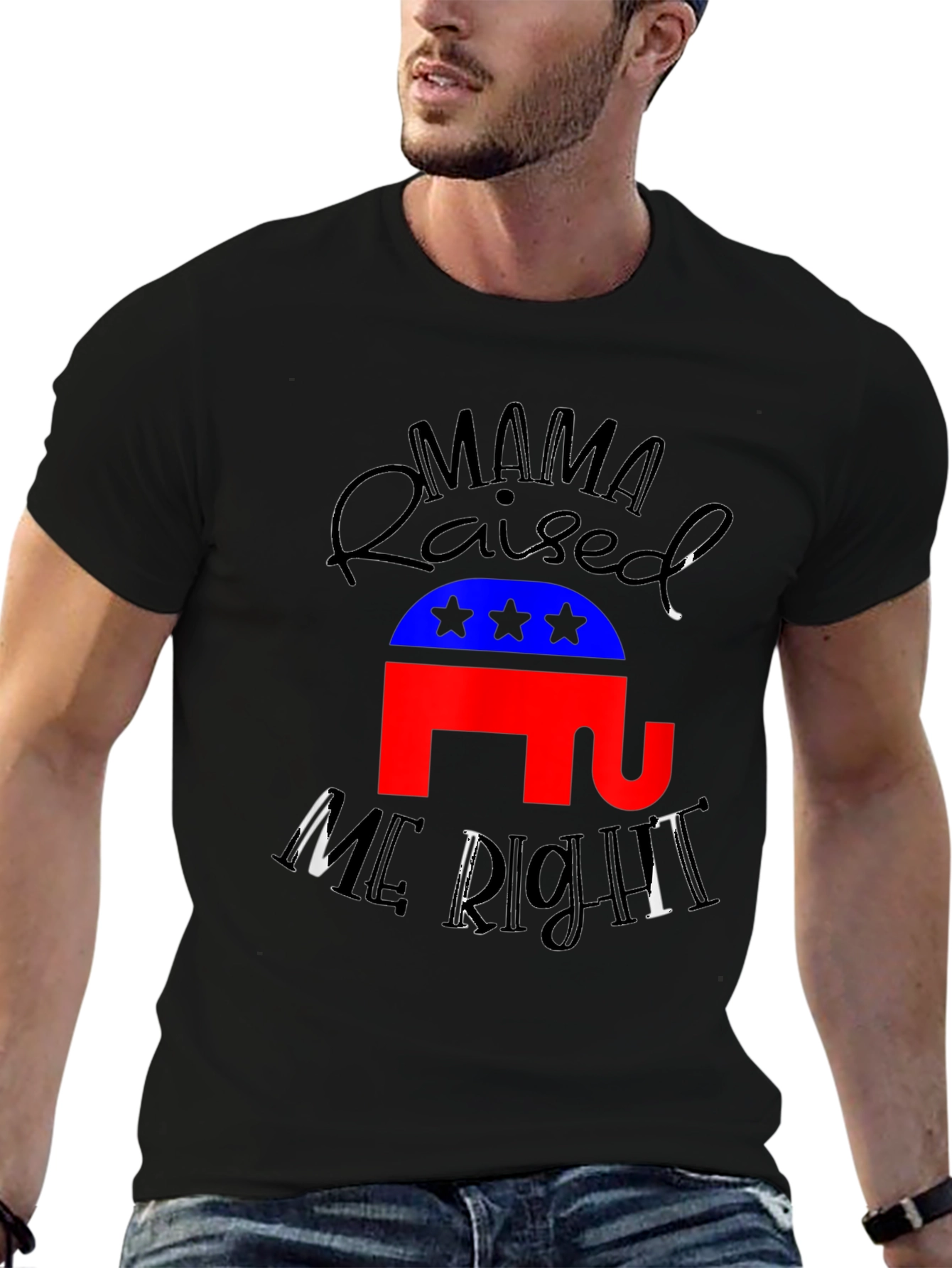 Mama Raised Me Right Republican T-Shirt