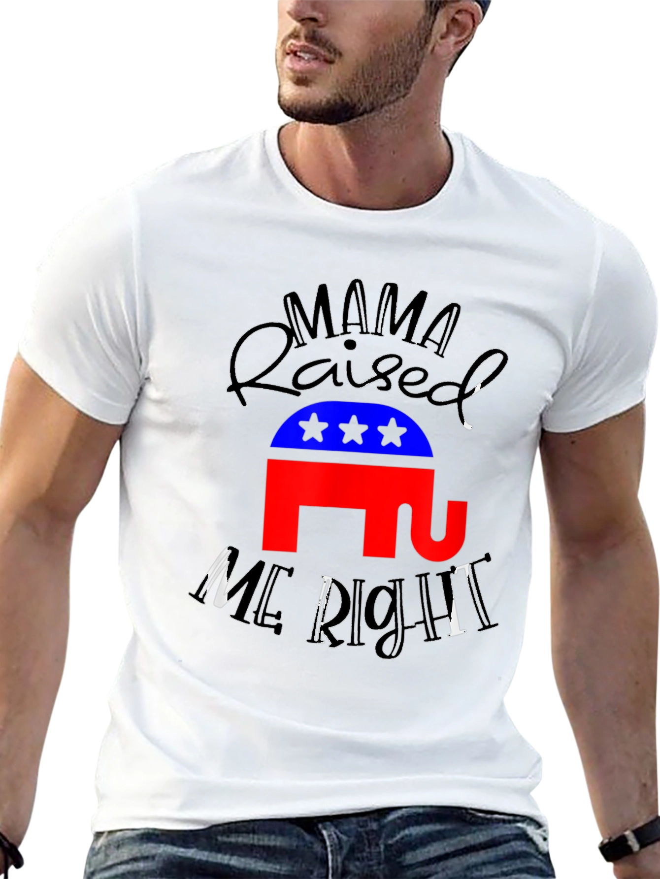 Mama Raised Me Right Republican T-Shirt